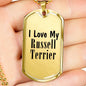 Love My Russell Terrier - 18k Gold Finished Luxury Dog Tag Necklace