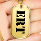 Ert - 18k Gold Finished Luxury Dog Tag Necklace