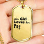 Pug - 18k Gold Finished Luxury Dog Tag Necklace