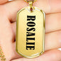Rosalie v01 - 18k Gold Finished Luxury Dog Tag Necklace