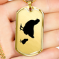Mama Chicken With 1 Chick - 18k Gold Finished Luxury Dog Tag Necklace