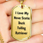 Love My Nova Scotia Duck Tolling Retriever v4 - 18k Gold Finished Luxury Dog Tag Necklace