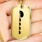 Mama Hippo With 4 Calves - 18k Gold Finished Luxury Dog Tag Necklace
