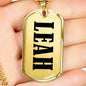 Leah v01 - 18k Gold Finished Luxury Dog Tag Necklace