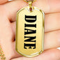 Diane v01 - 18k Gold Finished Luxury Dog Tag Necklace