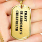 Coast Guardsman's Girlfriend - 18k Gold Finished Luxury Dog Tag Necklace