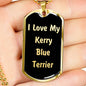Love My Kerry Blue Terrier v5 - 18k Gold Finished Luxury Dog Tag Necklace