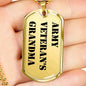 Army Veteran's Grandma - 18k Gold Finished Luxury Dog Tag Necklace