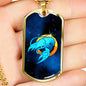 Zodiac Sign Cancer - 18k Gold Finished Luxury Dog Tag Necklace