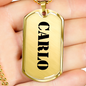 Carlo - 18k Gold Finished Luxury Dog Tag Necklace