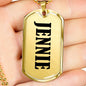 Jennie v01 - 18k Gold Finished Luxury Dog Tag Necklace