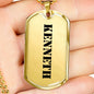 Kenneth - 18k Gold Finished Luxury Dog Tag Necklace