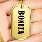 Bonita v01 - 18k Gold Finished Luxury Dog Tag Necklace