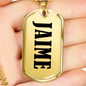 Jaime v01 - 18k Gold Finished Luxury Dog Tag Necklace