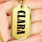 Clara v01 - 18k Gold Finished Luxury Dog Tag Necklace