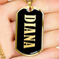 Diana v02 - 18k Gold Finished Luxury Dog Tag Necklace
