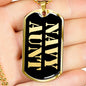 Navy Aunt v2 - 18k Gold Finished Luxury Dog Tag Necklace