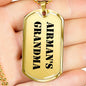 Airman's Grandma - 18k Gold Finished Luxury Dog Tag Necklace