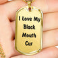 Love My Black Mouth Cur v4 - 18k Gold Finished Luxury Dog Tag Necklace