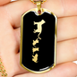 Mama Cat With 3 Kittens v2 - 18k Gold Finished Luxury Dog Tag Necklace