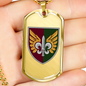 132nd Reconnaissance Battalion (Ukraine) - 18k Gold Finished Luxury Dog Tag Necklace