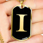 Initial I v2a - 18k Gold Finished Luxury Dog Tag Necklace
