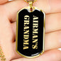 Airman's Grandma v2 - 18k Gold Finished Luxury Dog Tag Necklace