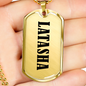 Latasha v01 - 18k Gold Finished Luxury Dog Tag Necklace