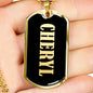 Cheryl v02 - 18k Gold Finished Luxury Dog Tag Necklace