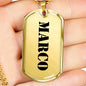 Marco - 18k Gold Finished Luxury Dog Tag Necklace