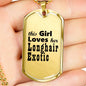 Longhair Exotic - 18k Gold Finished Luxury Dog Tag Necklace