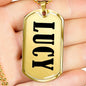 Lucy v01 - 18k Gold Finished Luxury Dog Tag Necklace