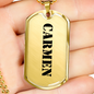 Carmen - 18k Gold Finished Luxury Dog Tag Necklace