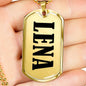 Lena v01 - 18k Gold Finished Luxury Dog Tag Necklace