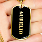 Aurelio v2 - 18k Gold Finished Luxury Dog Tag Necklace