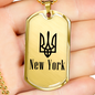 New York - 18k Gold Finished Luxury Dog Tag Necklace