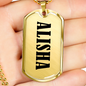 Alisha v01 - 18k Gold Finished Luxury Dog Tag Necklace