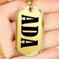 Ada v01 - 18k Gold Finished Luxury Dog Tag Necklace