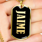 Jaime v02 - 18k Gold Finished Luxury Dog Tag Necklace