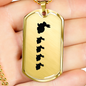Mama Rabbit With 4 Kittens - 18k Gold Finished Luxury Dog Tag Necklace