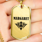Margaret v01a - 18k Gold Finished Luxury Dog Tag Necklace