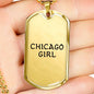 Chicago Girl - 18k Gold Finished Luxury Dog Tag Necklace