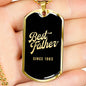 Best Father Since 1983 v2 - 18k Gold Finished Luxury Dog Tag Necklace