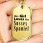 Sussex Spaniel - 18k Gold Finished Luxury Dog Tag Necklace