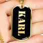 Karl v2 - 18k Gold Finished Luxury Dog Tag Necklace