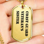 Coast Guard Veteran's Sister - 18k Gold Finished Luxury Dog Tag Necklace