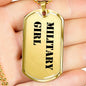 Military Girl - 18k Gold Finished Luxury Dog Tag Necklace