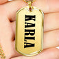 Karla v01 - 18k Gold Finished Luxury Dog Tag Necklace