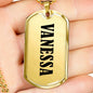Vanessa v01 - 18k Gold Finished Luxury Dog Tag Necklace
