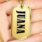 Juana v01 - 18k Gold Finished Luxury Dog Tag Necklace